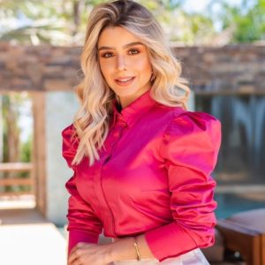 Blusa manga princesa rosa P