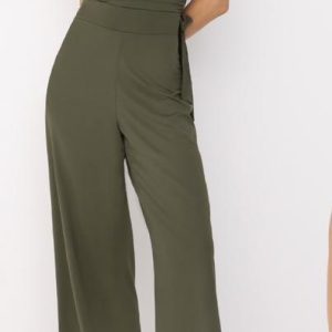 Calça saída de praia verde e preta