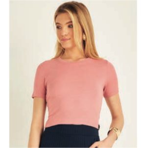 Blusa croped manguinha ribana