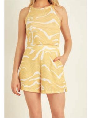 Conjunto short e regata ribana amarelo