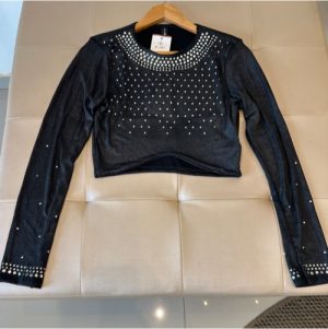 Croped manga longa lunar preto M G