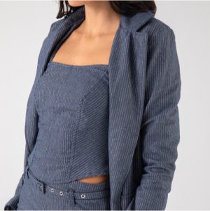 Croped jeans shine azul P marinho M