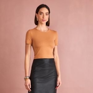 Blusa croped cotton basica manguinha M G