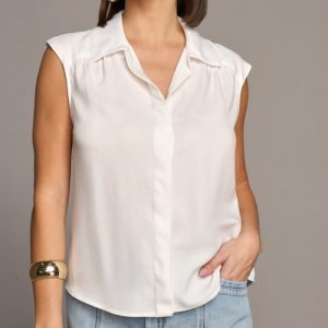Camisa botões franzido ombro P M G