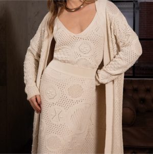 Cardigan trico champagne P M G