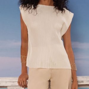 Blusa plissada off white P M