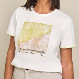 Blusa t shirt manguinha bordada verdePMG