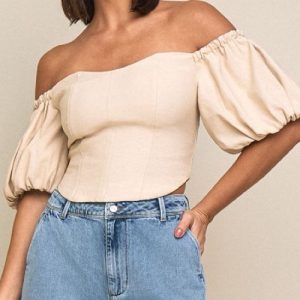 Blusa corselet manga elastico begeP verM