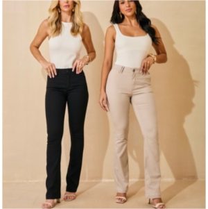 Calça boot cut collor kaki 40 42
