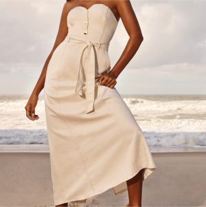 Vestido longo formidable natural PMG
