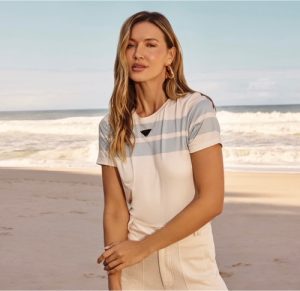 Tshirt strips listra rosa M azul G