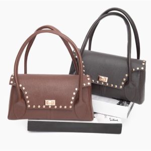 Bolsa couro taxas frente marrom e café