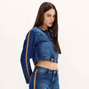 Jaqueta jeans tira de camurça P M