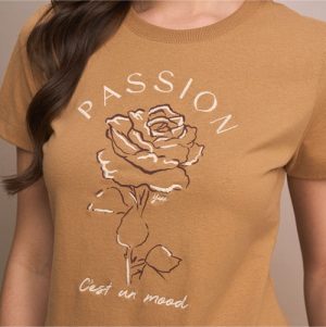 Blusa manga curta bordado Passion P G