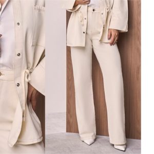 Calça wide leg natural ASD 38 a 42