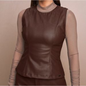 Blusa manga longa tule franzido M G