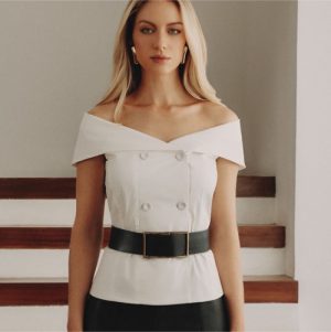 Blusa ombro a ombro transpasse branco P